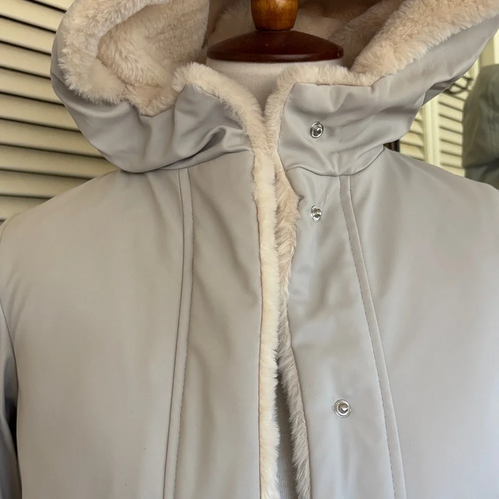 ZARA Cream Faux-Fur Lined Teddy Jacket - Picture 10 of 10